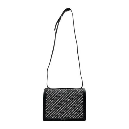 Sort Crossbody Taske med All-Over Logo