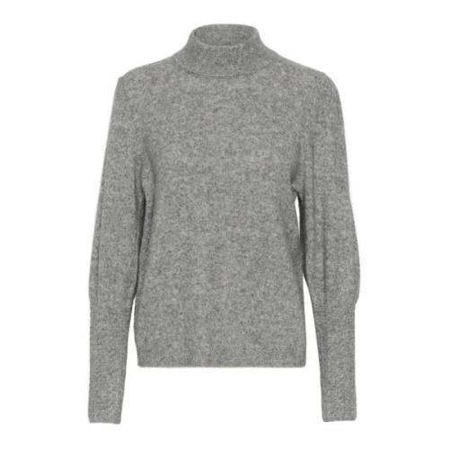 Grå Melange Strik Pullover Sweater