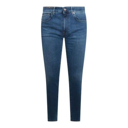 Blå Bomuld Regular Fit Jeans