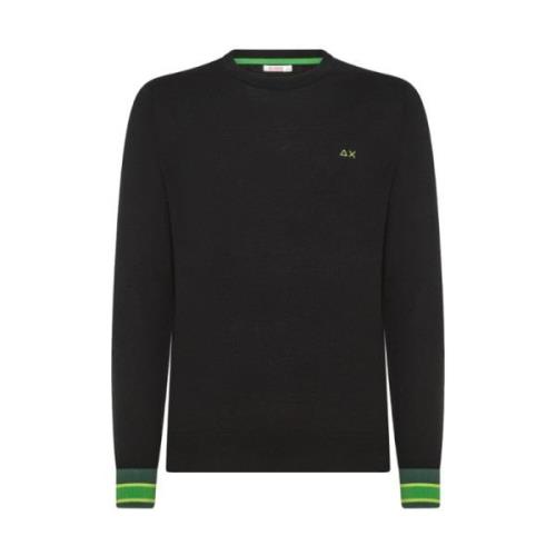 Stribede manchetter stilfuld sort sweater