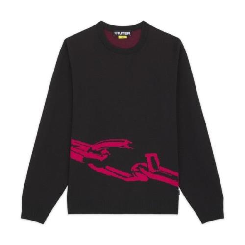 Sort Bomuld Chain Jumper Sweater