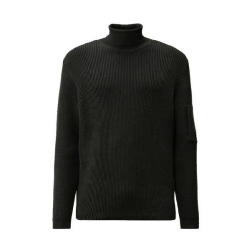 Rib Turtleneck Strik i Sort