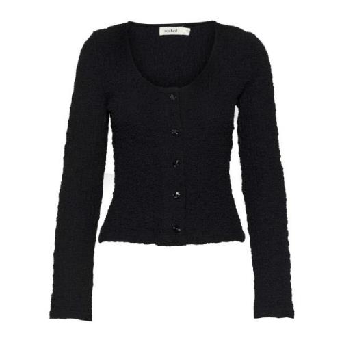 Feminin Sort Cardigan Strik