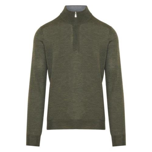 Uld Half-Zip Strikvarer, Italiensk Fremstillet