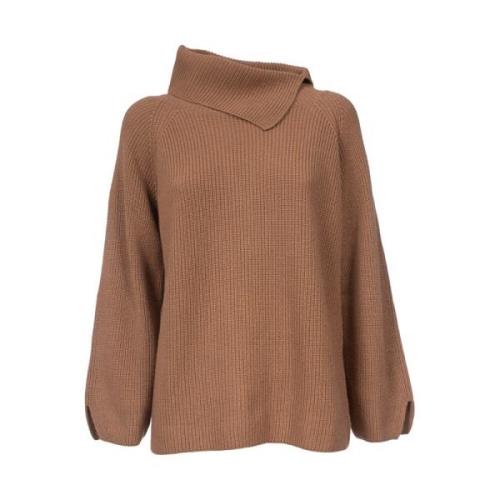 Højhalset uld silke cashmere sweater