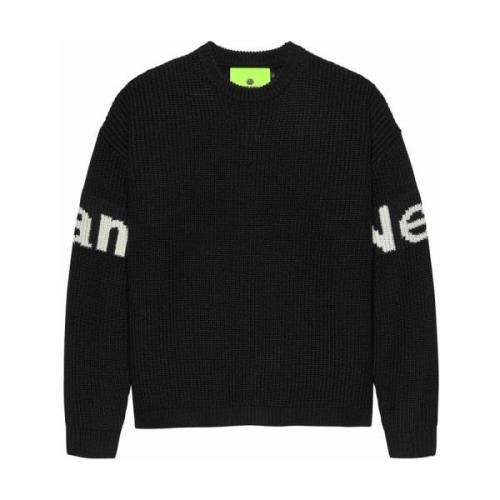 Sort Bomuld Crew Knit Sweater