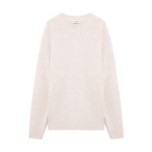 Hvid Bomuld Crew Neck Sweater