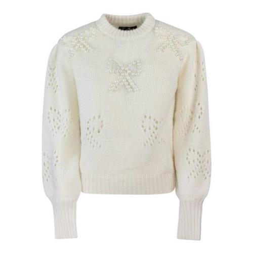 Ivory Sweater med perleudsmykning