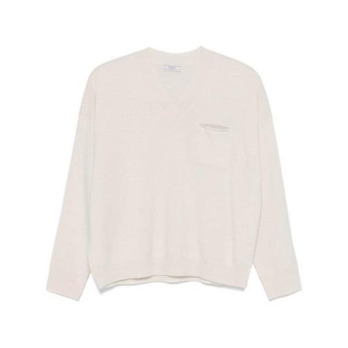 Ivory Uld Sweater med Punto Luce