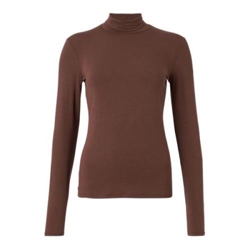 Brun Jersey Turtleneck Skjorte