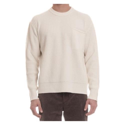 Ribbed Sweater Ivory Front Stitching