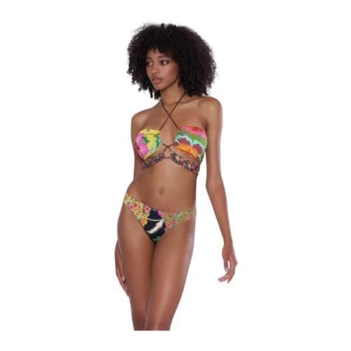 Blomstret Patchwork Trekant Bikini Sæt