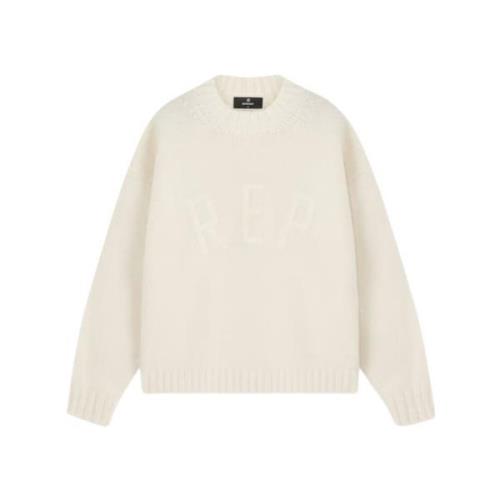 Broderet Sweater - Hvid