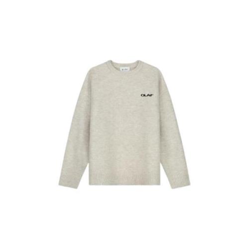 Elegant Strikket Crewneck Sweater