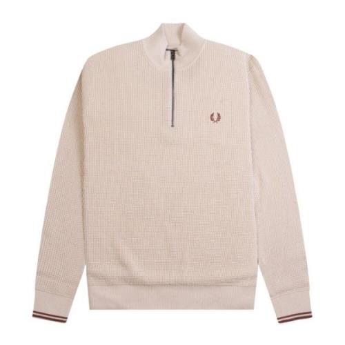 Herre Honeycomb Half Zip Sweater