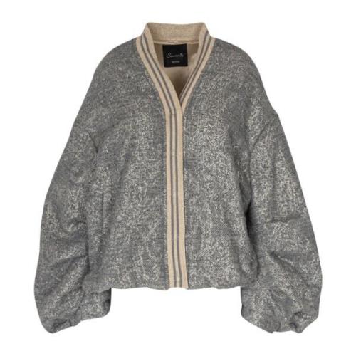 Lurex Uld Blandings V-Hals Bomber