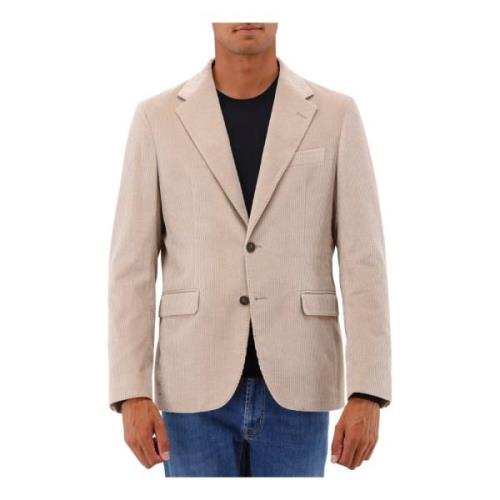 Ribbet Beige To-Knap Foret Blazer