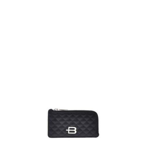 Wallet in black quilted leather leather