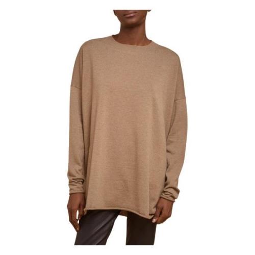 Ribstrikket Oversized Sweater med Frontlommer