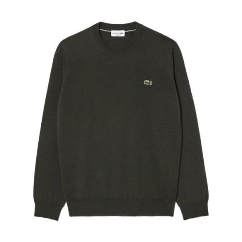 Grøn Ribstrikket Sweater med Krokodillelogo