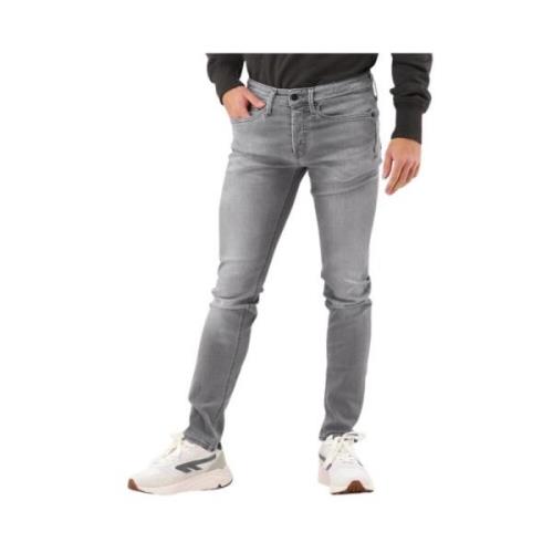 Grå Skinny Jeans med Logo