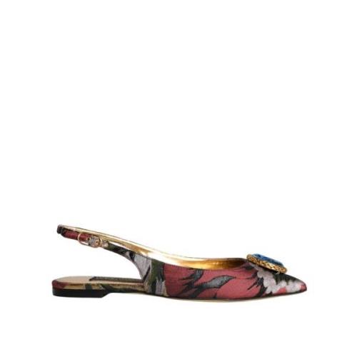 Krystaludsmykkede Slingback Flats Multifarvet