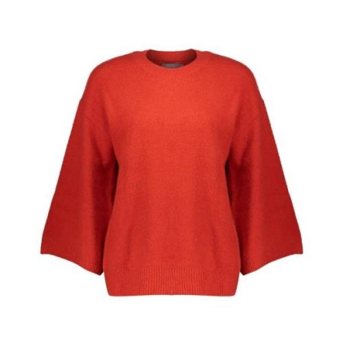 Rød Strik Pullover Sweater