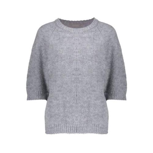 Strikket pullover med lurex, 3/4 ærmer