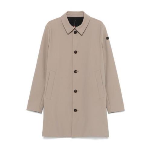 Beige Wind-Resistant Coat med Velvet Lining