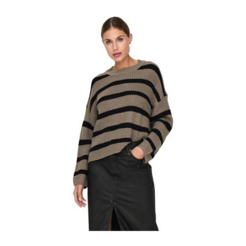 Stribet Rund Hals Sweater Kvinder