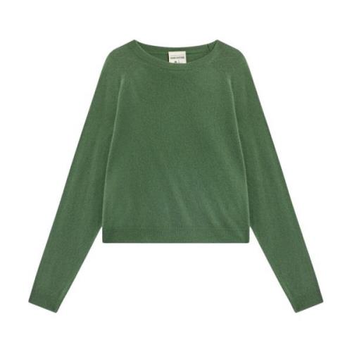 Grøn Cashmere Rund Hals Sweater