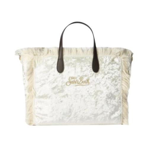 Chenille Vanity Tote Taske med Frynser