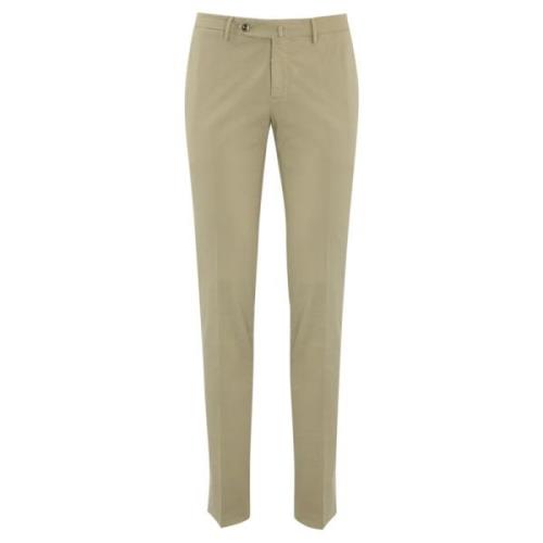 Beige Bomuld Twill Bukser Slim Fit