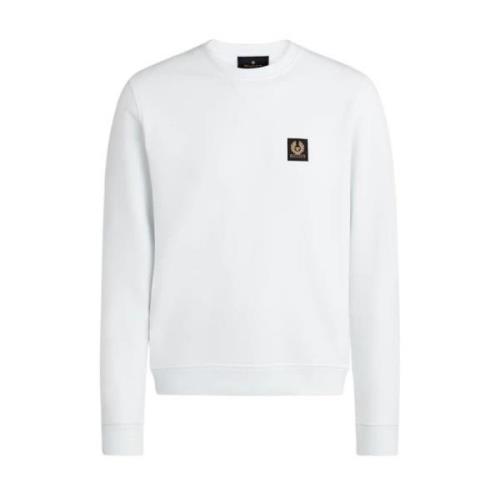 Klassisk hvid sweatshirt med bouclé detalje