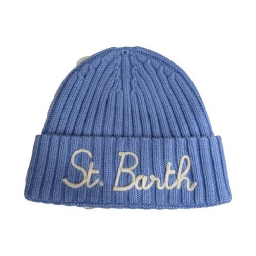 Ribbet Cashmere Blandet Broderet Beanie