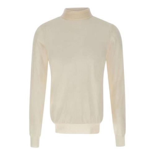 Beige Uld Turtleneck Sweater