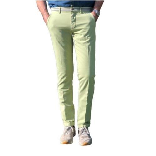 Slim Bomuld Chino med Satin Taljebånd