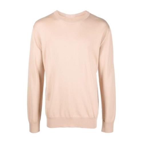 Beige Uld Casual Sweater