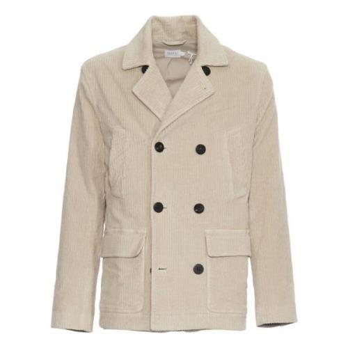 Beige Corduroy Caban Jacket