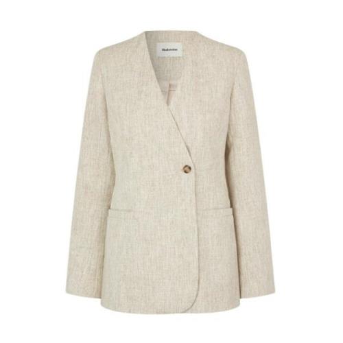 Asymmetrisk Knappet Blazer med Slids