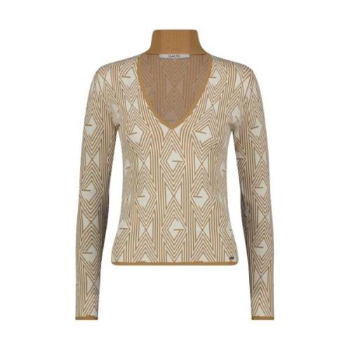 Elegant Jacquard Sweater til Kvinder