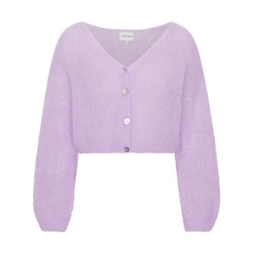 Mohair Cropped Cardigan i Lys Lilla