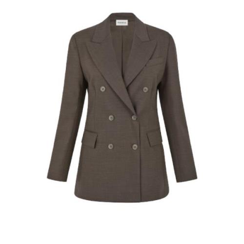 Brun Uld Blend Dobbelt-Breasted Blazer