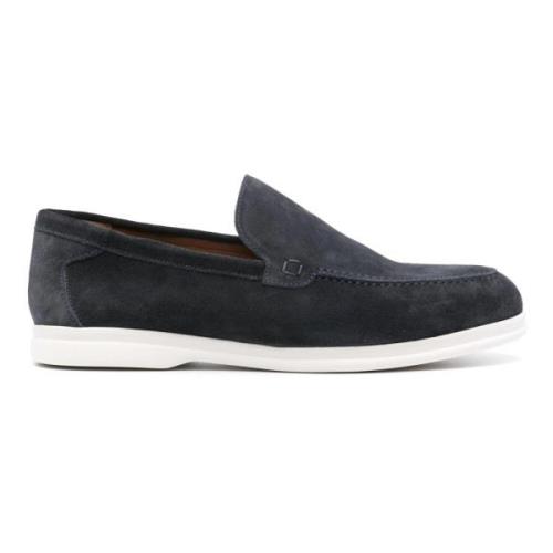 Blå Læder Loafers Casual Flats