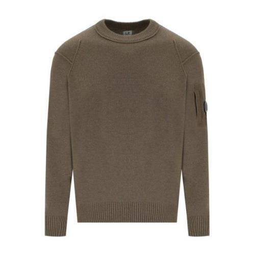 Valnød Crewneck Jumper med Linse Lomme