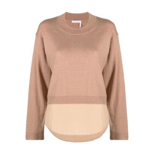 Casual Brun Uld Bomuld Sweater