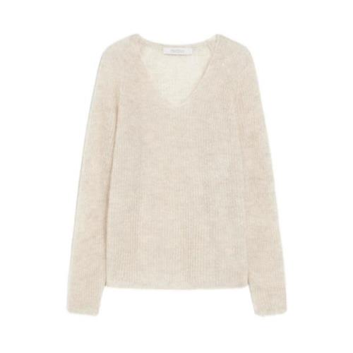 Blød Mohair Blandings V-Hals Sweater