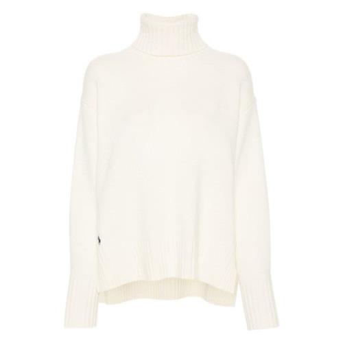 Beige Uld Cashmere Casual Sweater