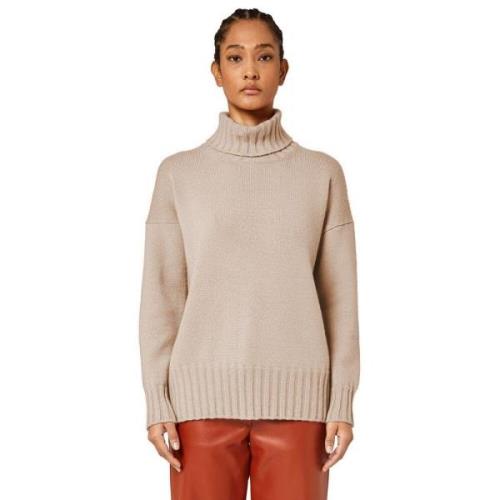 Kashmir Turtleneck Sweater med ribbestrikket broderi