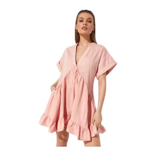 Pink Ruffle Kjole Agnes